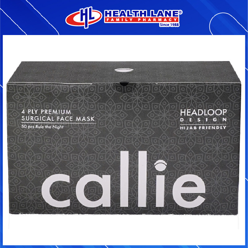 CALLIE  MASK MUKA 4 PLY 50'S (HIJAB)- BLACK (NR)